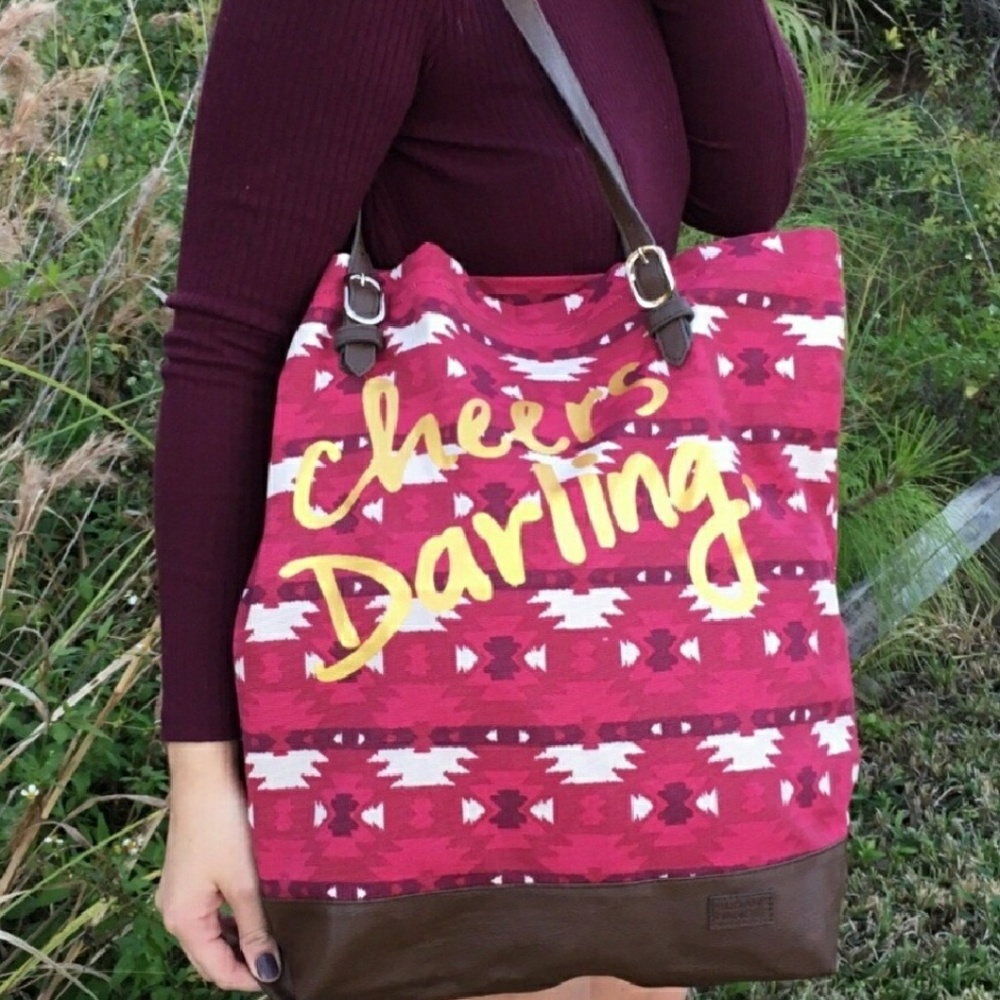 🥂 Pink Large Cheers Darling Tote 🥂